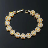 Smiley Face Charms Bracelet Women Silver Stainless Steel Cuban Bracelet