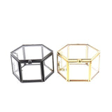 Hexagon Glass Ring Box Jewelry Organizer Holder