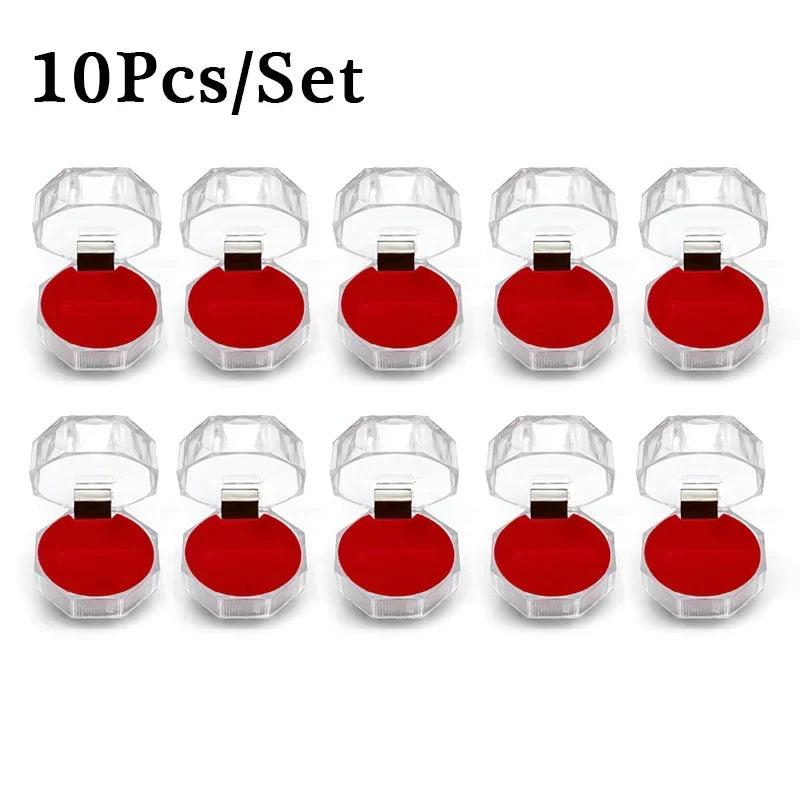 Acrylic Crystal Ring Storage Display Box Organizer Case - Clear