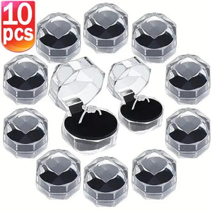 Acrylic Crystal Ring Storage Display Box Organizer Case - Clear