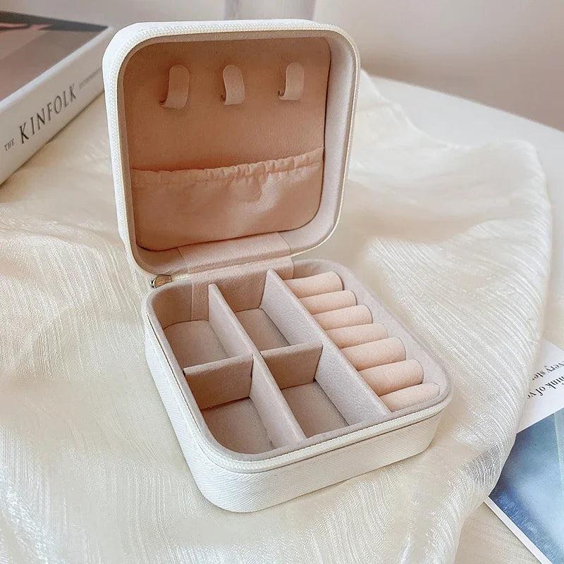 Portable Jewelry Box Organizer Display Travel Jewelry Case Storage Zipper