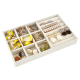 Velvet Jewelry Display Stackable Holder Portable Beige Box
