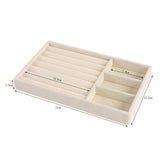 Velvet Jewelry Display Stackable Holder Portable Beige Box