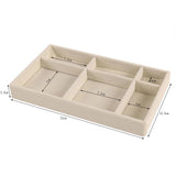 Velvet Jewelry Display Stackable Holder Portable Beige Box