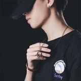 Mens Biochemical Pendant Necklace Stainless Steel Hip Hop Chains
