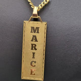 Personalized Engraved Name Necklace Cuban Chain Bold Nameplate
