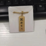 Personalized Engraved Name Necklace Cuban Chain Bold Nameplate