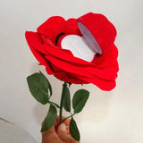 Unique Rose Ring Display Box Proposal Ring Holder Floral Engagement Ring Box