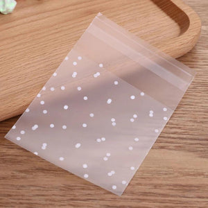 100pcs Flower Dot Transparent Self Sealing Ziplock Bags