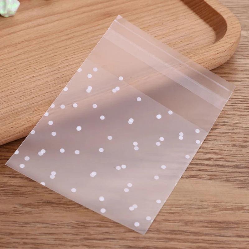 100pcs Flower Dot Transparent Self Sealing Ziplock Bags