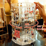 Rotating Jewelry Storage Box Earring Display Stand Organizer