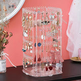 Rotating Jewelry Storage Box Earring Display Stand Organizer