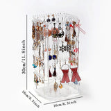 Rotating Jewelry Storage Box Earring Display Stand Organizer