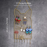 Metal Mesh Wall Hanger Cloud Cat Jewelry Organizer