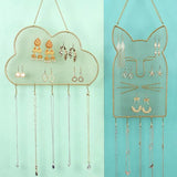 Metal Mesh Wall Hanger Cloud Cat Jewelry Organizer
