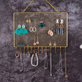 Metal Mesh Wall Hanger Cloud Cat Jewelry Organizer