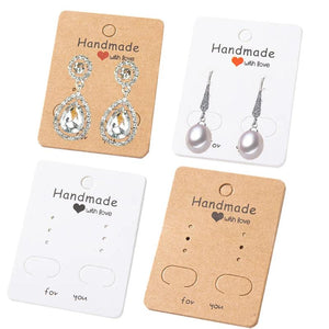 50pcs Earring Holder Cards Paper Tags for Jewelry Display Packaging