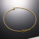 Custom Crown Name Necklace Women Men Jewelry Stainless Steel Personalized
