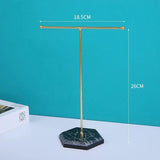 Marble Pattern T-shaped Jewelry Display Organizer Holder