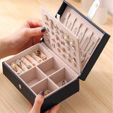 Princess Style Leather Jewelry Box Double Layer