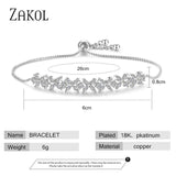 CZ Zircon Stones Flower Adjustable Bracelet Wedding Jewelry