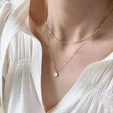 Double Layer Shells Stainless Steel Vintage Pendant Necklace