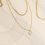 Double Layer Shells Stainless Steel Vintage Pendant Necklace