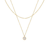 Double Layer Shells Stainless Steel Vintage Pendant Necklace