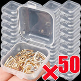 Mini Storage Box Transparent Square Plastic Box for Earrings Jewelry Packaging