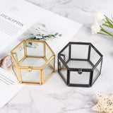 Geometrical Glass Jewelry Box Holder Wedding Gift