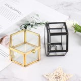 Geometrical Glass Jewelry Box Holder Wedding Gift