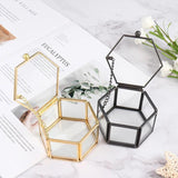 Geometrical Glass Jewelry Box Holder Wedding Gift