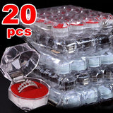20Pcs Crystal Transparent Rings Earring Display Wedding Jewelry Package Boxes