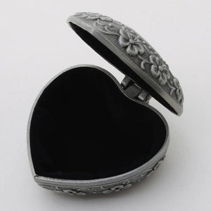 Vintage Heart Shape Silver Jewelry Box