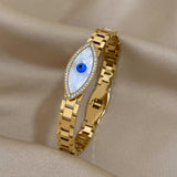 Boho Evil Eye Stainless Steel Bangles Bracelets for Women