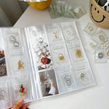 Clear Jewelry Earring Organizer Book PVC Coin Album Collection Display Case