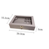 Gray Velvet Glass Jewelry Box Organizer Storage Case