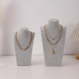 Linen Velvet Necklace Pendant Chain Jewelry Bust Display Stand