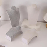 Linen Velvet Necklace Pendant Chain Jewelry Bust Display Stand