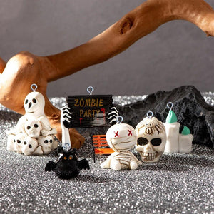 10Pcs Halloween Skeleton Mummy Bat Spider Resin Charms for DIY Jewelry Making