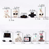 10Pcs Halloween Skeleton Mummy Bat Spider Resin Charms for DIY Jewelry Making