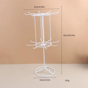 2-Tier Rotating Jewelry Stand Earrings Necklace Display Organizer
