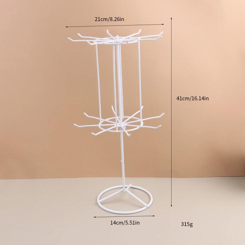 2-Tier Rotating Jewelry Stand Earrings Necklace Display Organizer