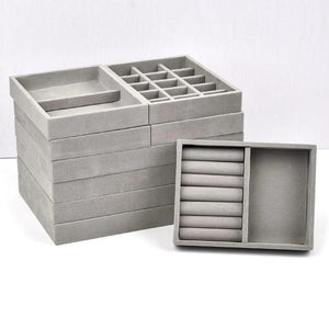Velvet Jewelry Display Organizer Stackable Jewelry Storage Box