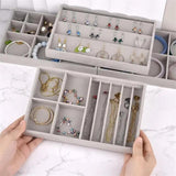 Velvet Jewelry Display Organizer Stackable Jewelry Storage Box