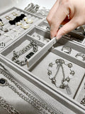 Velvet Jewelry Tray DIY Accessoriess Storage Display Box Grey Beige