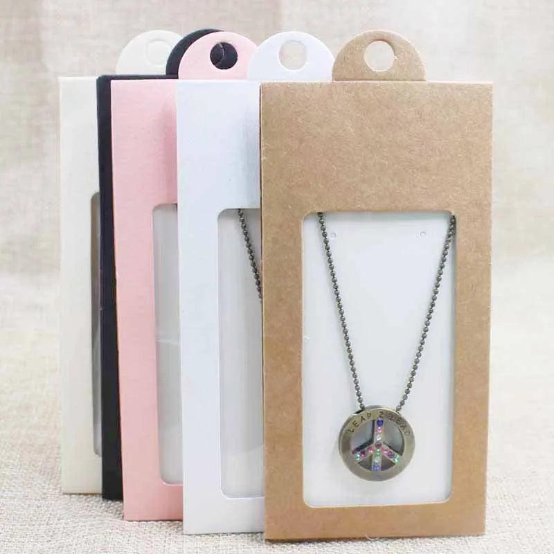 30PCS Cardboard Jewelry Packaging Hanger Box for Necklace and Earring Display