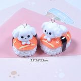 6pcs 3D Dog Sushi Charms for Jewelry Making DIY Earring Necklace Findings C1321