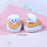 6pcs 3D Dog Sushi Charms for Jewelry Making DIY Earring Necklace Findings C1321