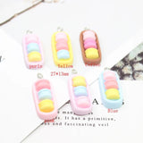 10Pcs Resin Macaroon Cookies Charms for DIY Jewelry Earrings Necklace Keychain